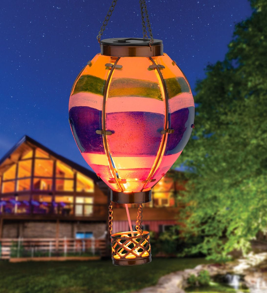 Hot Air Balloon Stripe Solar Lantern  - Small