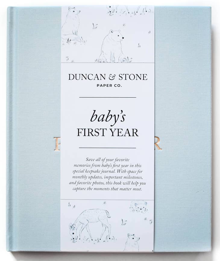 Baby's First Year Memory Book & Photo Album Blue Color