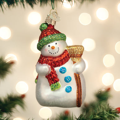 Ornament Old World Christmas - Snowman With Broom