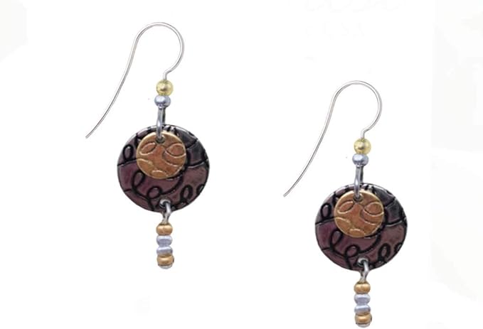 LYRD RNDS W/BEAD DRP-SILVER FOREST EARRINGS