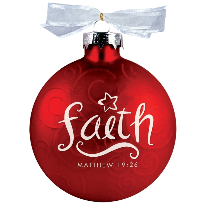 Christmas Ornament - Glass Swirls -Faith