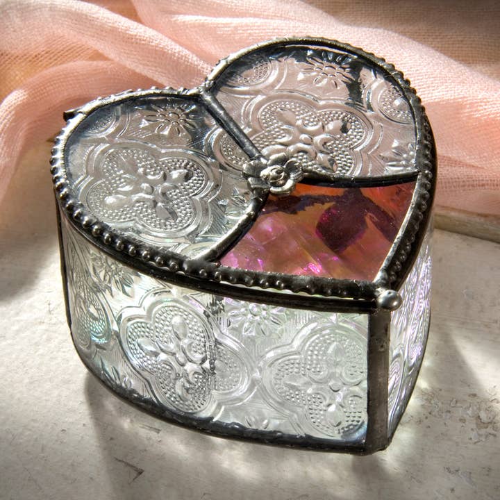 Jewelry Glass Heart Jewelry Box