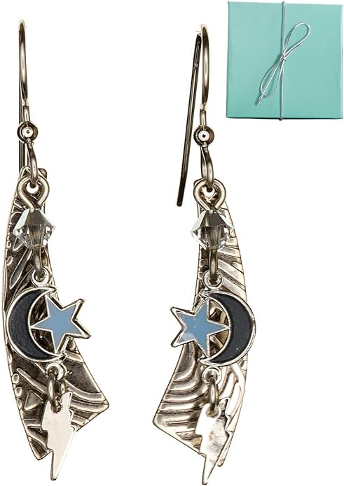 SILVER SPACE CHARMS- SILVER FOREST EARRINGS