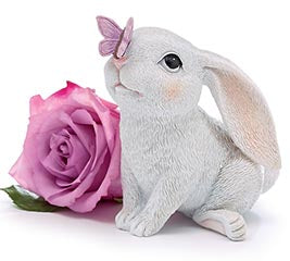 Bunny with Butterfly- sitting figurine