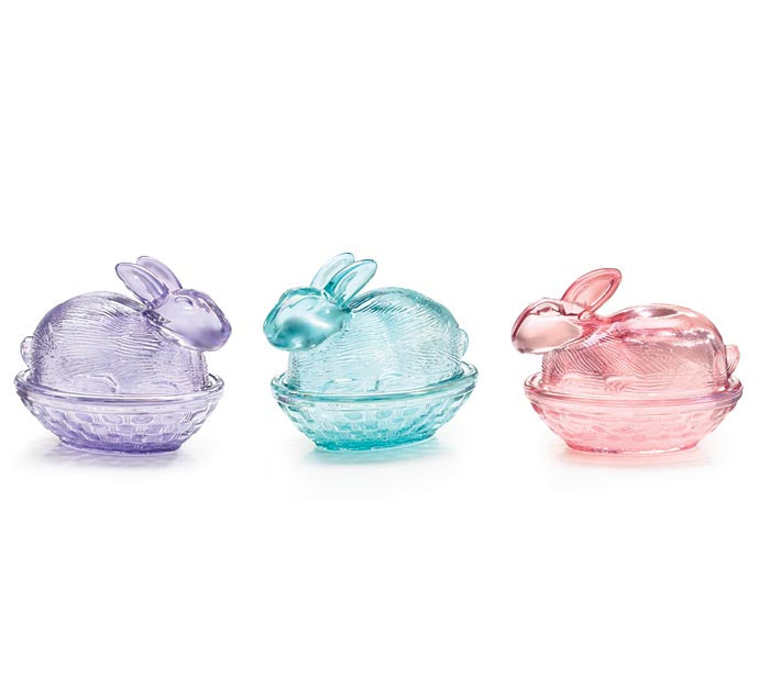 EASTER - BUNNY GLASS CANDY DISH