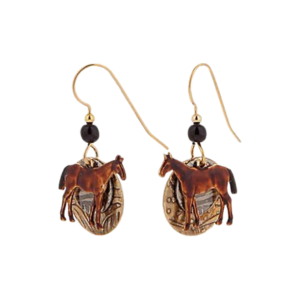 CHESTNUT MARE - SILVER FOREST EARRINGS