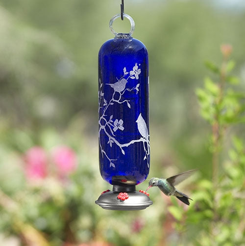 Hummingbird Feeder - Filigree Bird Garden Blue