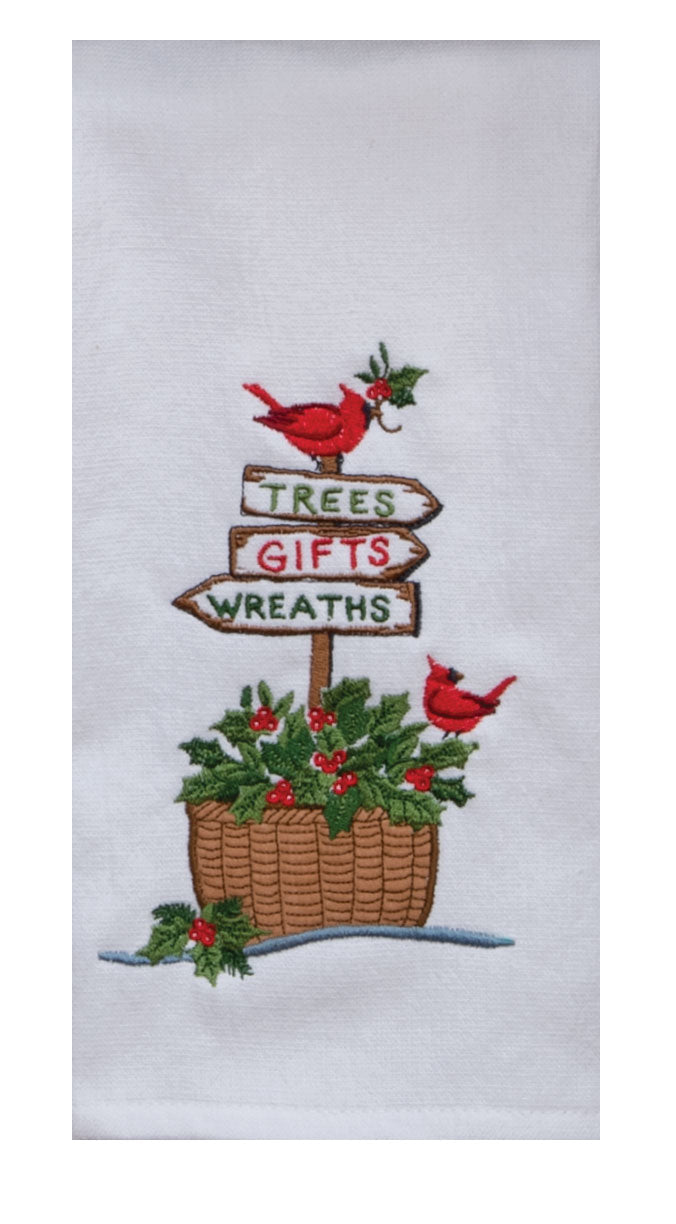 Home for Christmas Embroidered Dual Purpose Terry Towel