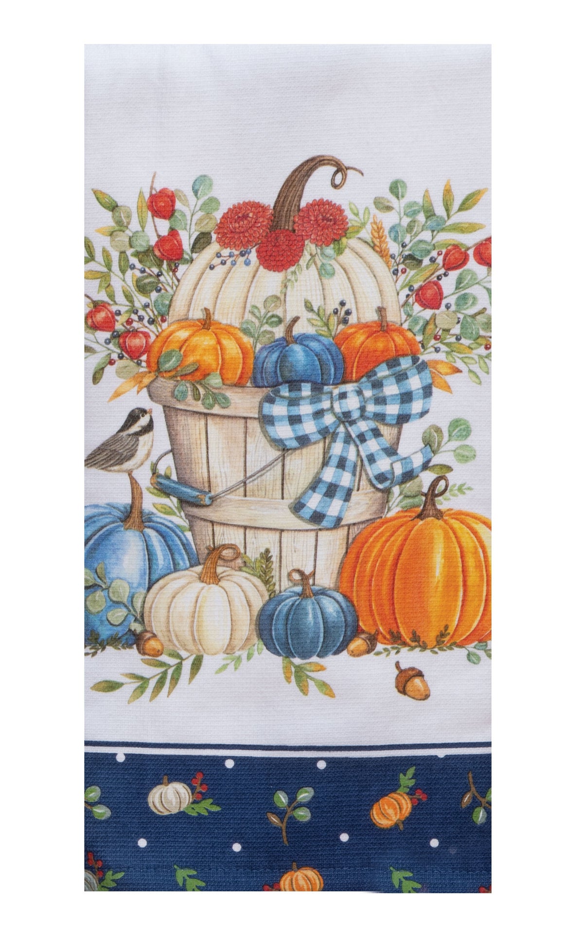 Harvest Wishes Pumpkins Dual Purpose Terry Towel