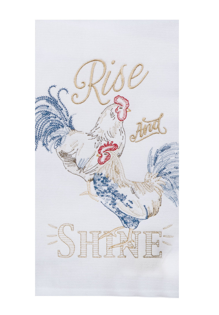 Countryside Rooster Embroidered Dual Purpose Terry Towel