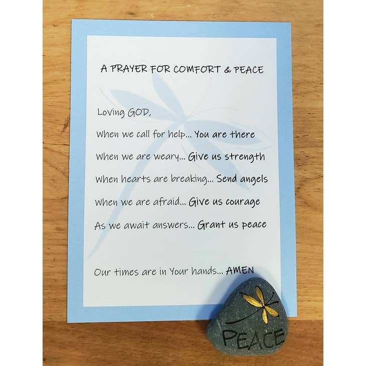 Encouragement Prayer Card with Stone Sympathy
