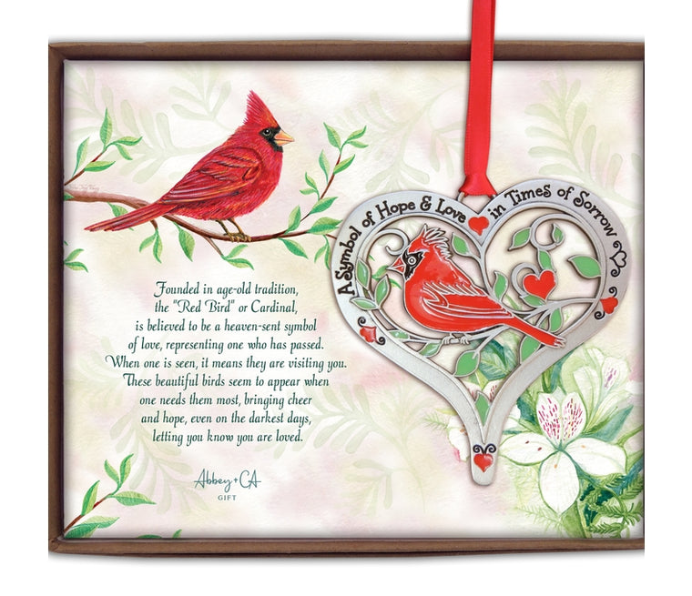 Ornament Heart and Cardinal