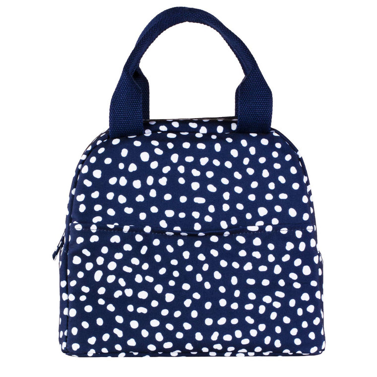 Lunch Tote - Navy Dot