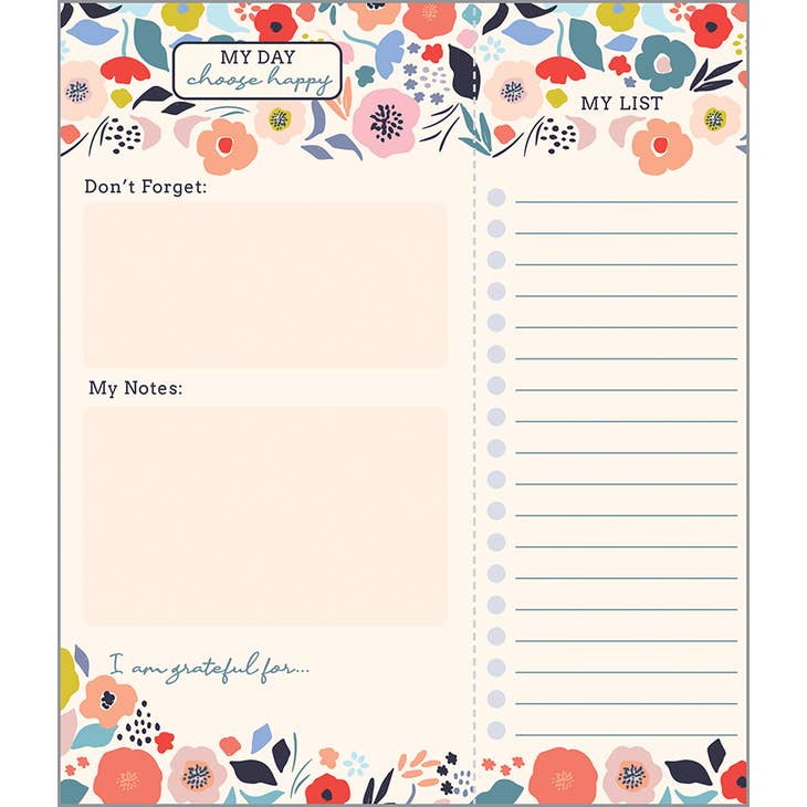 Daily Planner Pad - Flower Blossoms