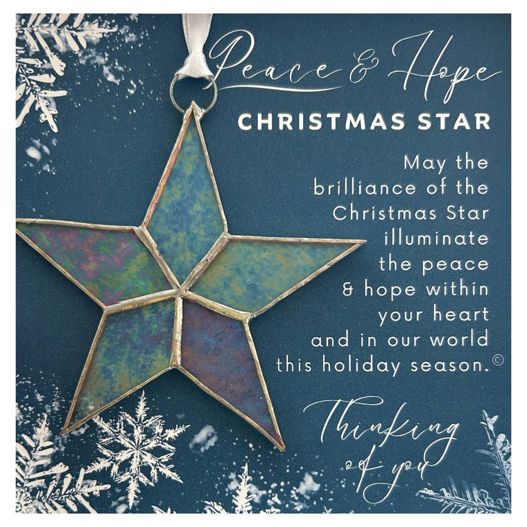 Peace & Hope Christmas Star: Handmade Stained Glass