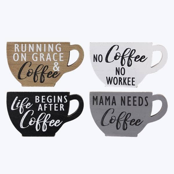 Coffee Shaped Tabletop Signs
