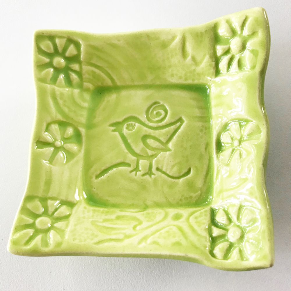 Tiny Dish -Songbird - Lime Glaze