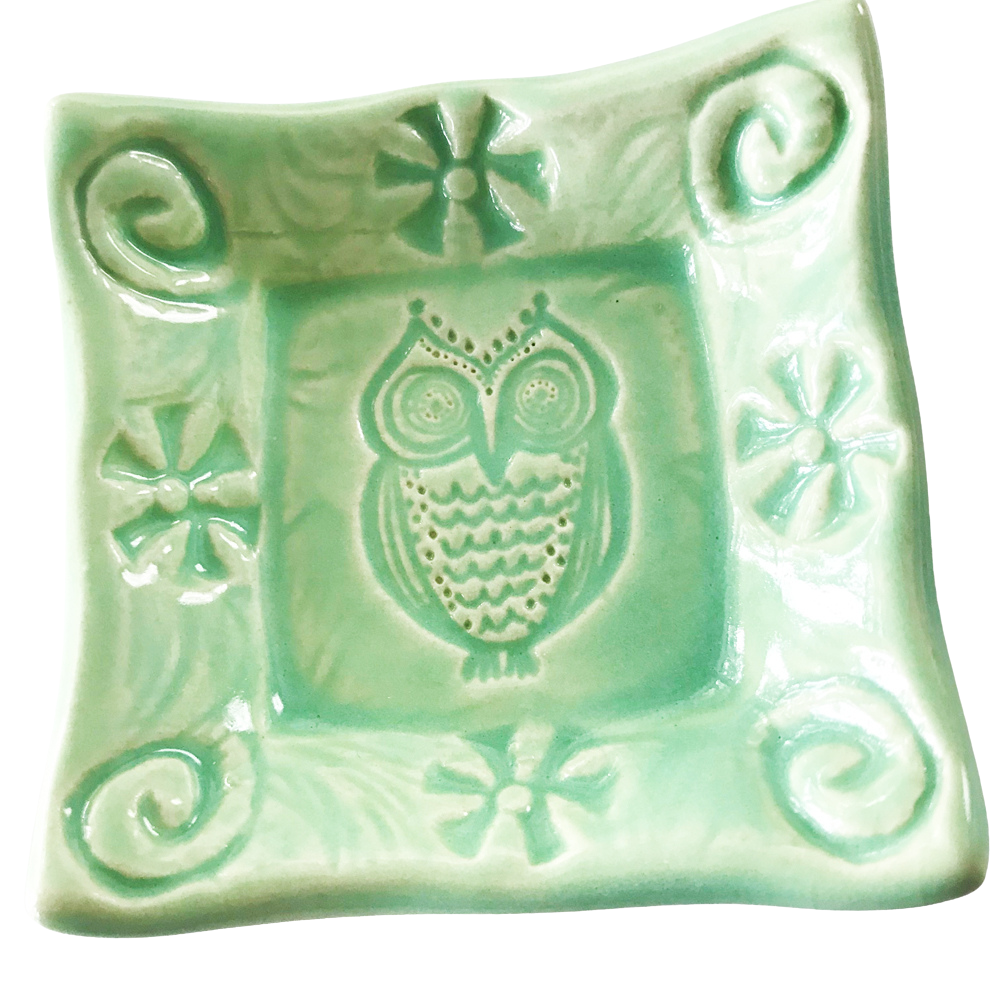 Tiny Dish - Owl - Spa Green