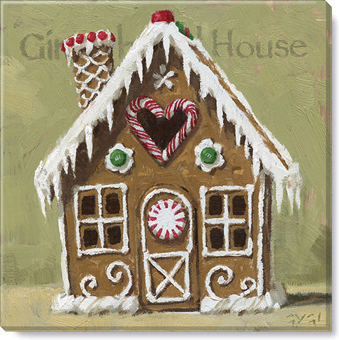 Christmas Gingerbread House Giclée 9 x 9 Wall Art - Darren Gygi