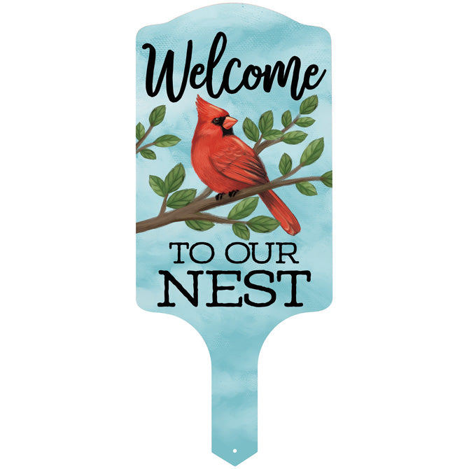 Garden Stake - "Welcome To Our Nest"