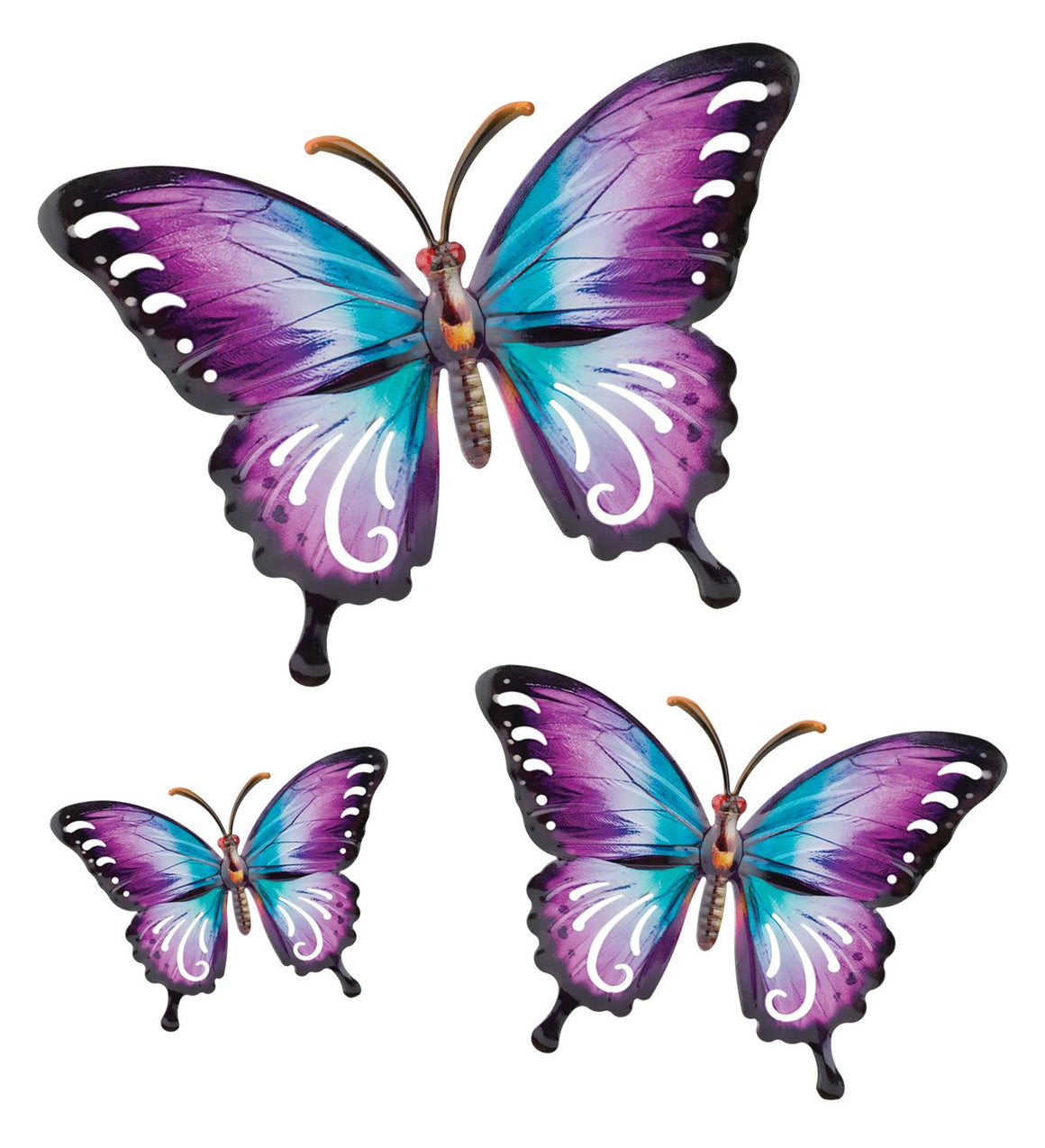 Luster Butterfly Metal Art Set/3 - Purple