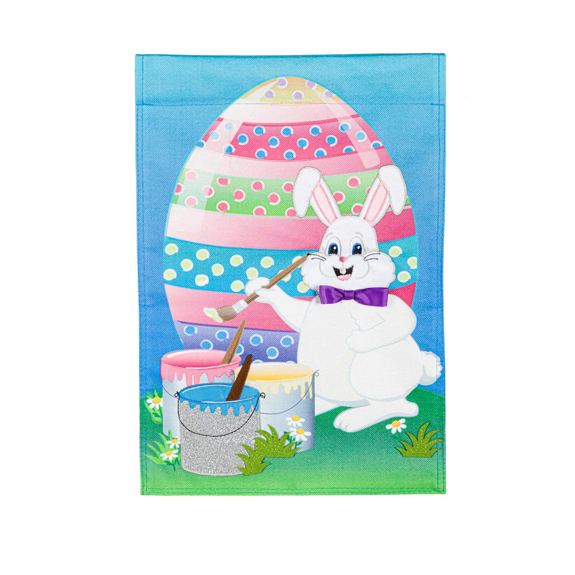Easter Garden Flag - Bunny Painting Easter Egg