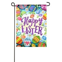 Easter Garden Flag - Happy Easter Eggs