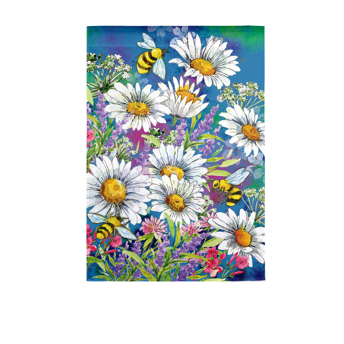 Garden Flag - Watercolor Daisies Garden