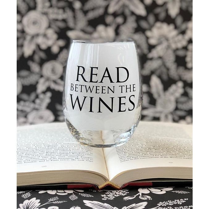 Stemless Wine Glass - Read between the Wines 15oz