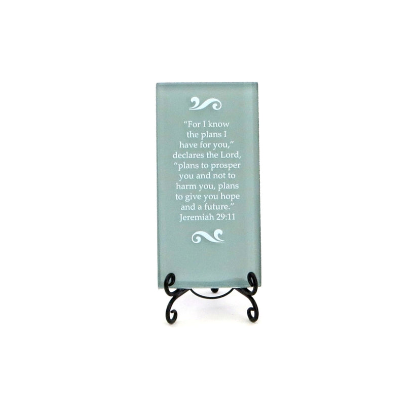 Inspirational Glass Plaque - For I Know The Plans