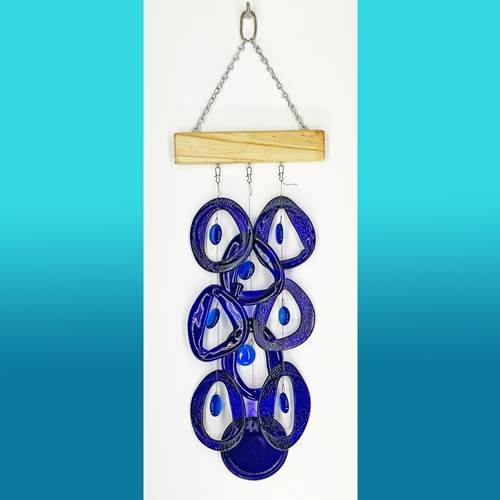 Glass Wind Chimes -Pure Blue