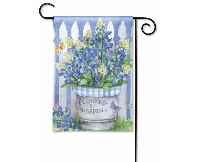 Garden Flag - Bluebonnet Bucket