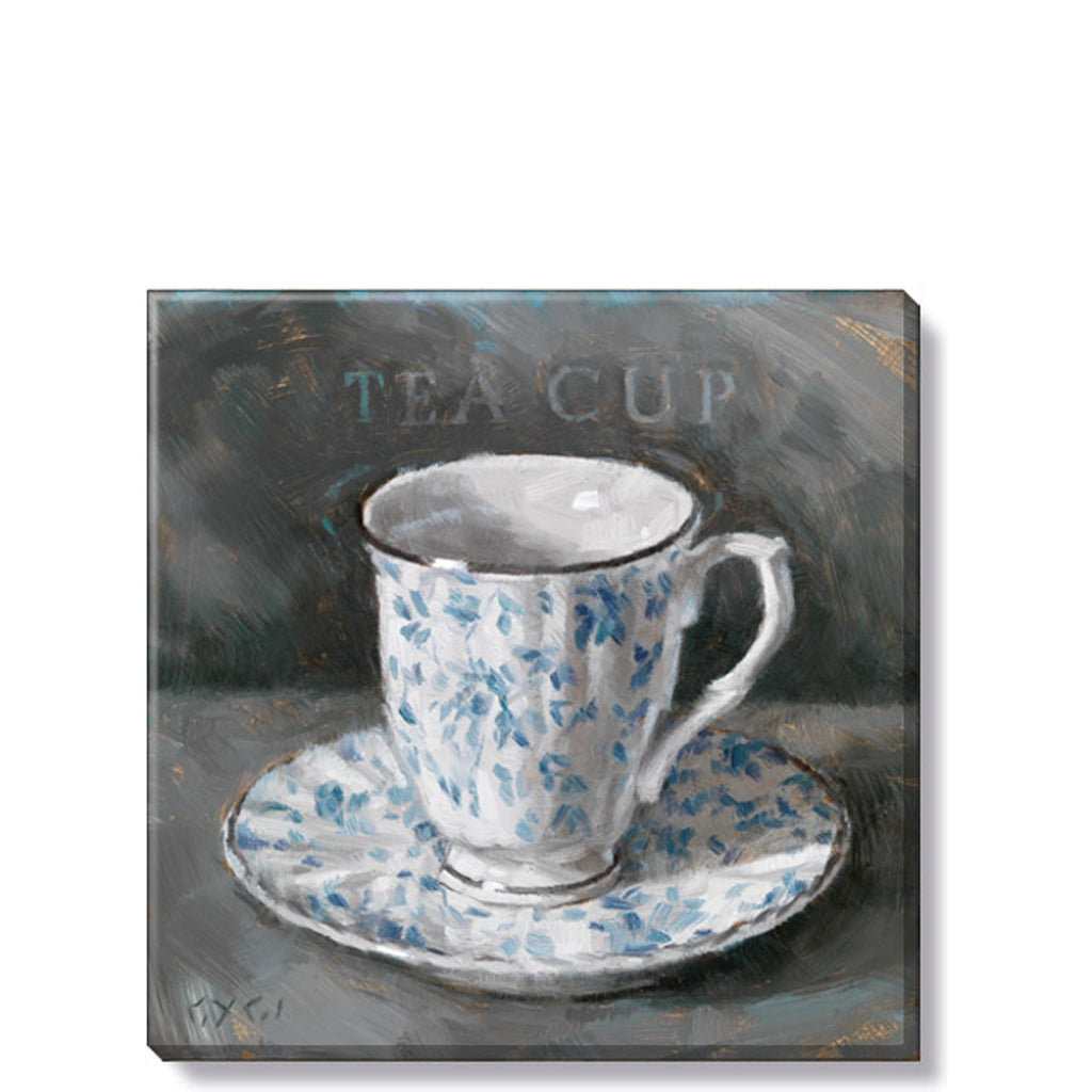 Teacup - Blue Toile 5 x 5 Giclée Wall Art - Darren Gygi