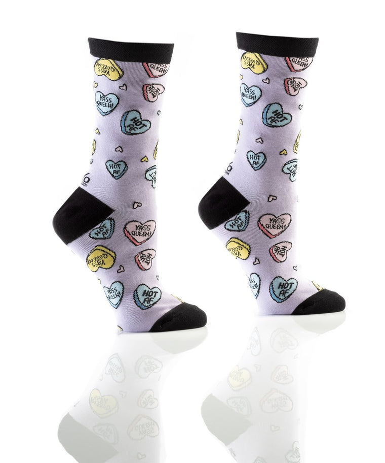 Candy Hearts Women's Crew Sock by Yo-Sox