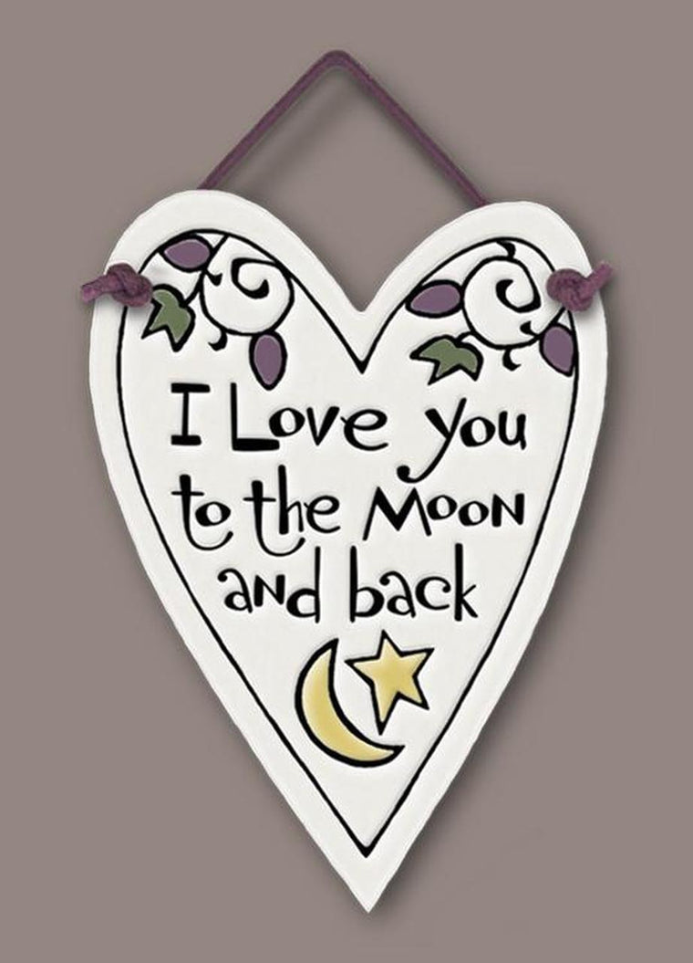Wall Art I Love You to the Moon and Back Heart Tile