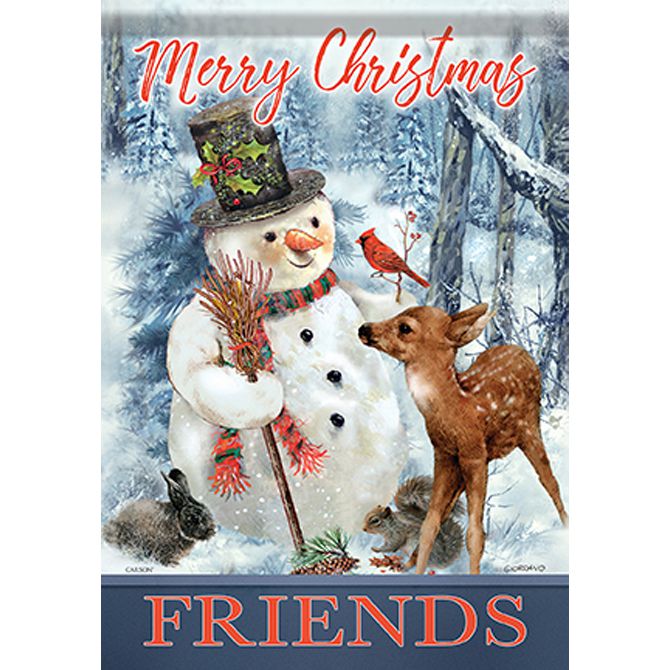 Winter "Merry Christmas Friends" Garden DuraSoft™ Flag