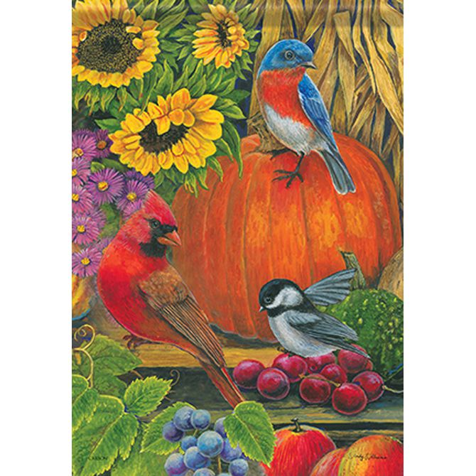 Fall Garden Flag: "Fall Harvest Birds" Garden DuraSoft™ Flag