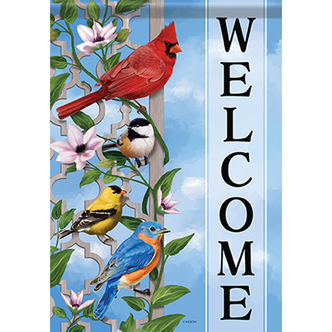 Garden Flag - "Trellis Songbirds" Shimmer
