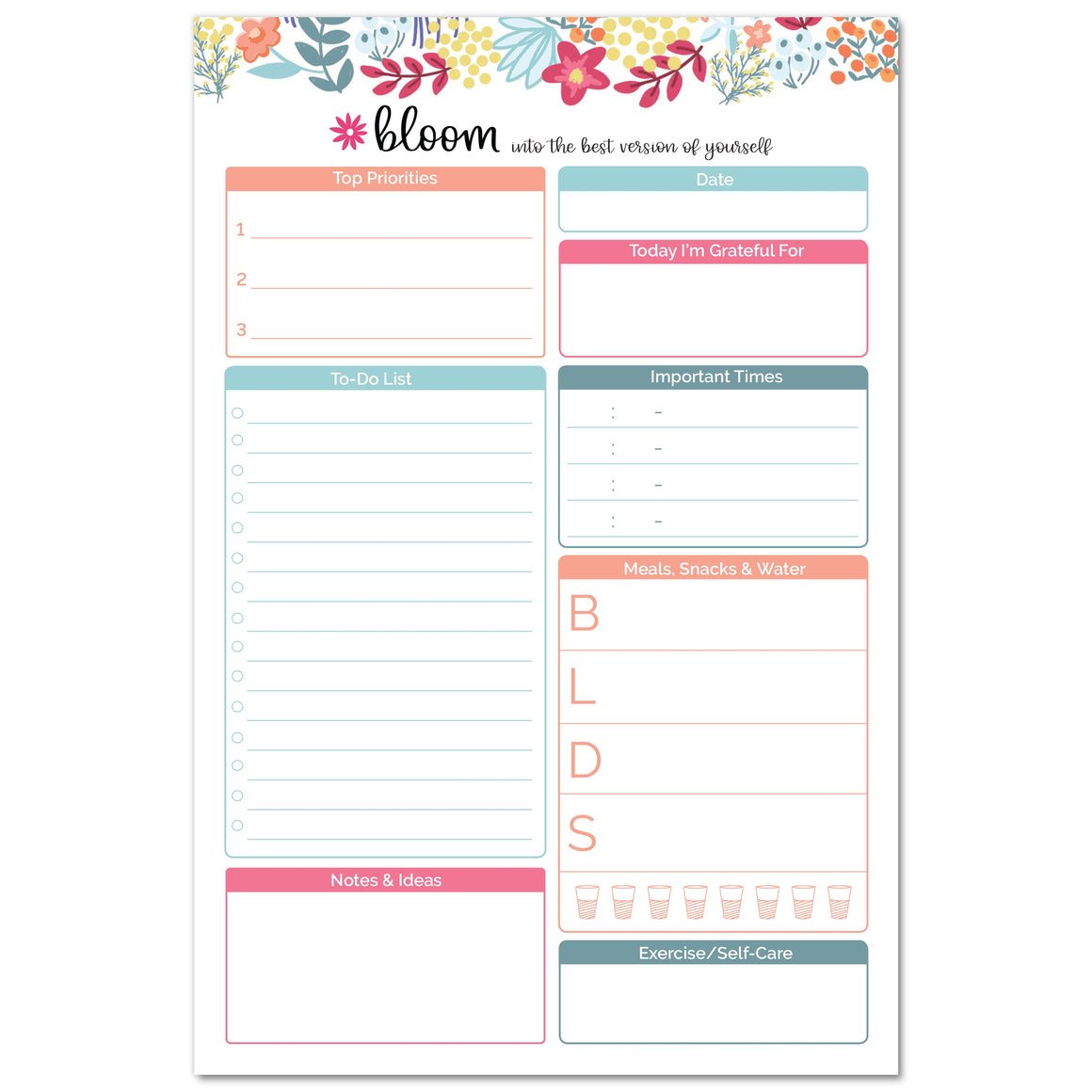 6”x9” Planning Pad, Floral Dots