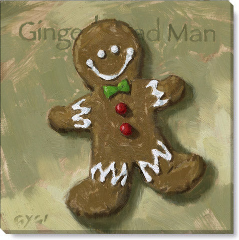Christmas Gingerbread Man Giclée  9 x 9 Wall Art - Darren Gygi