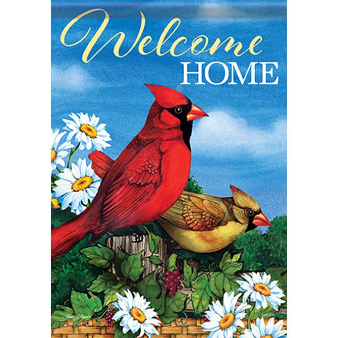 Garden Flag - "Welcome Cardinal Pair"