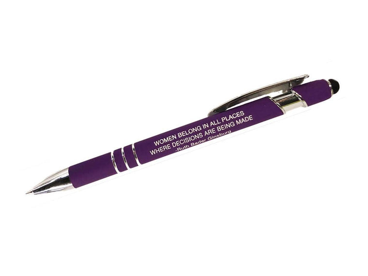 Pen - Women Belong Inspirational Quote RBG Purple Stylus Pen