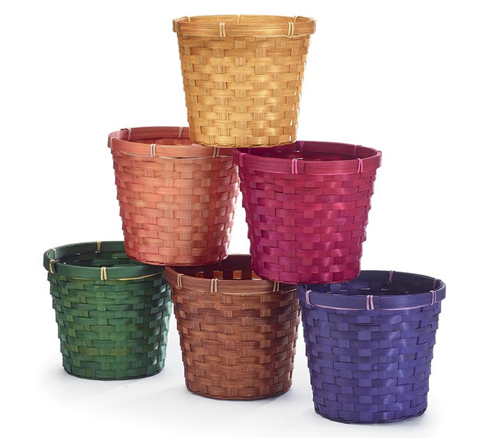 POT COVER 6" ASSORTED BAMBOO