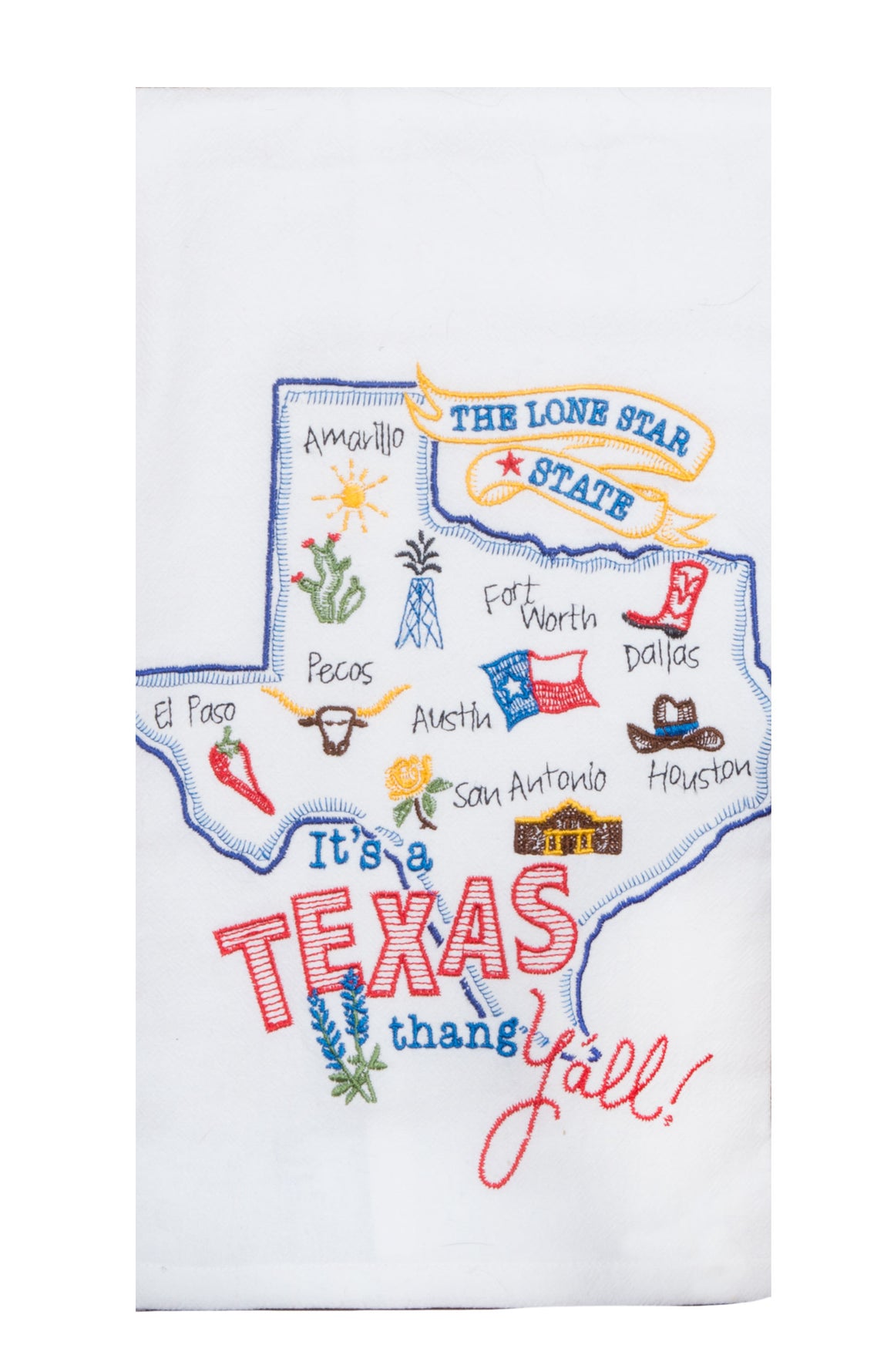 Texas Embroidered Flour Sack Towel
