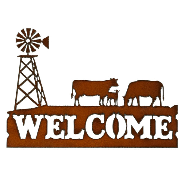 Welcome Sign - Cows & Windmills