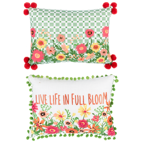 Botanical Lumbar Pillows - Live Life In Full Bloom