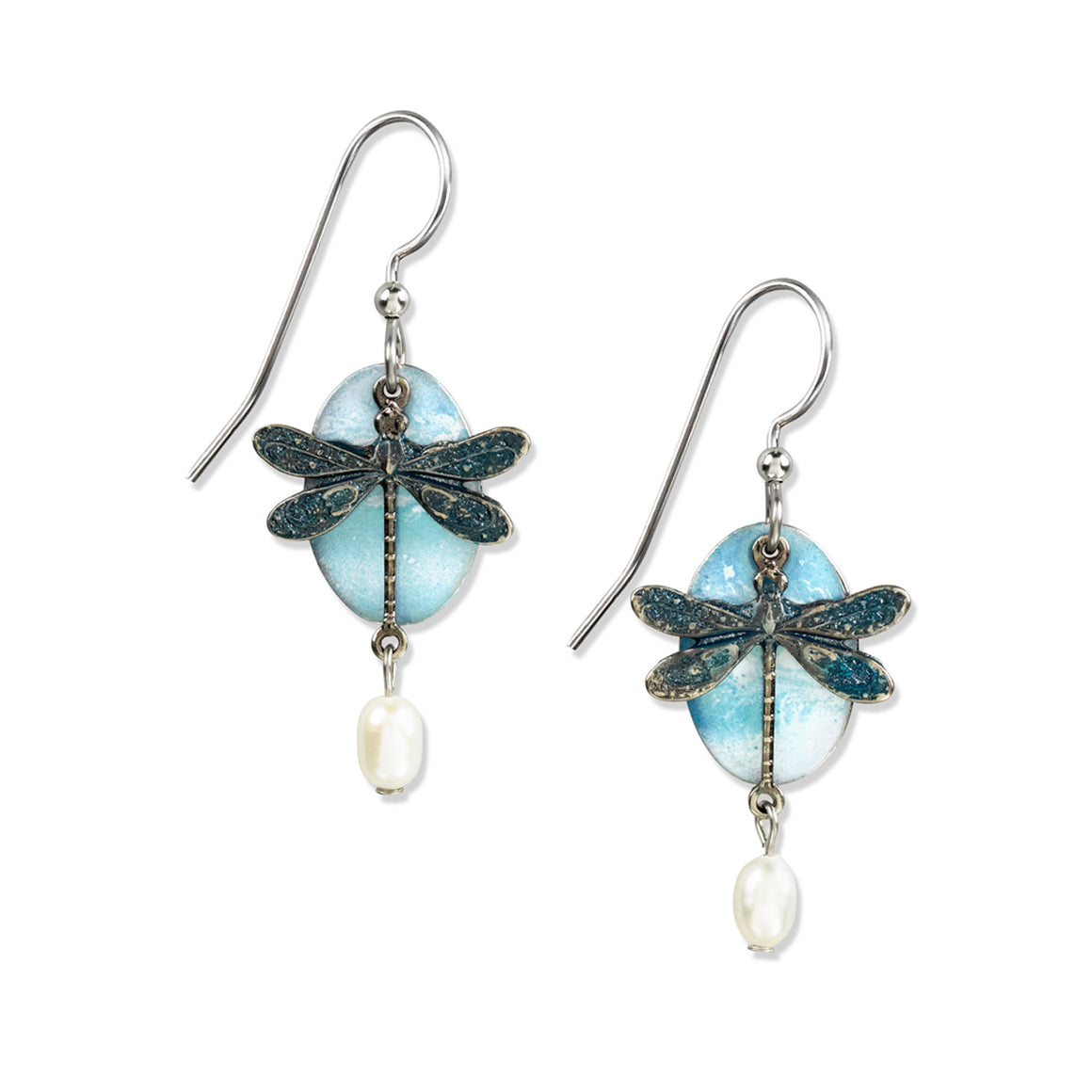 LAYERED DRAGON FLY - SILVER FOREST EARRINGS