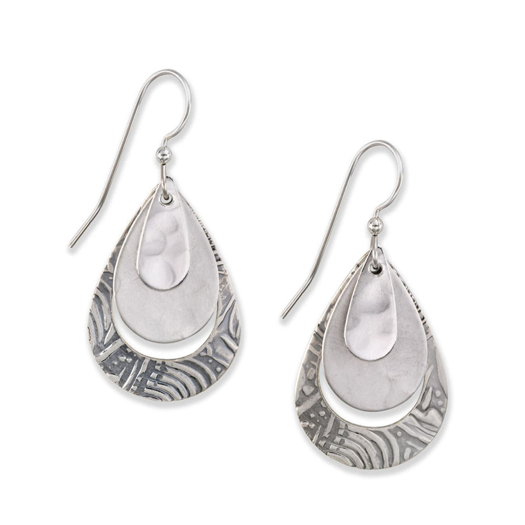 3 TIERS WITH OPEN SPACE- SILVER FOREST EARRINGS