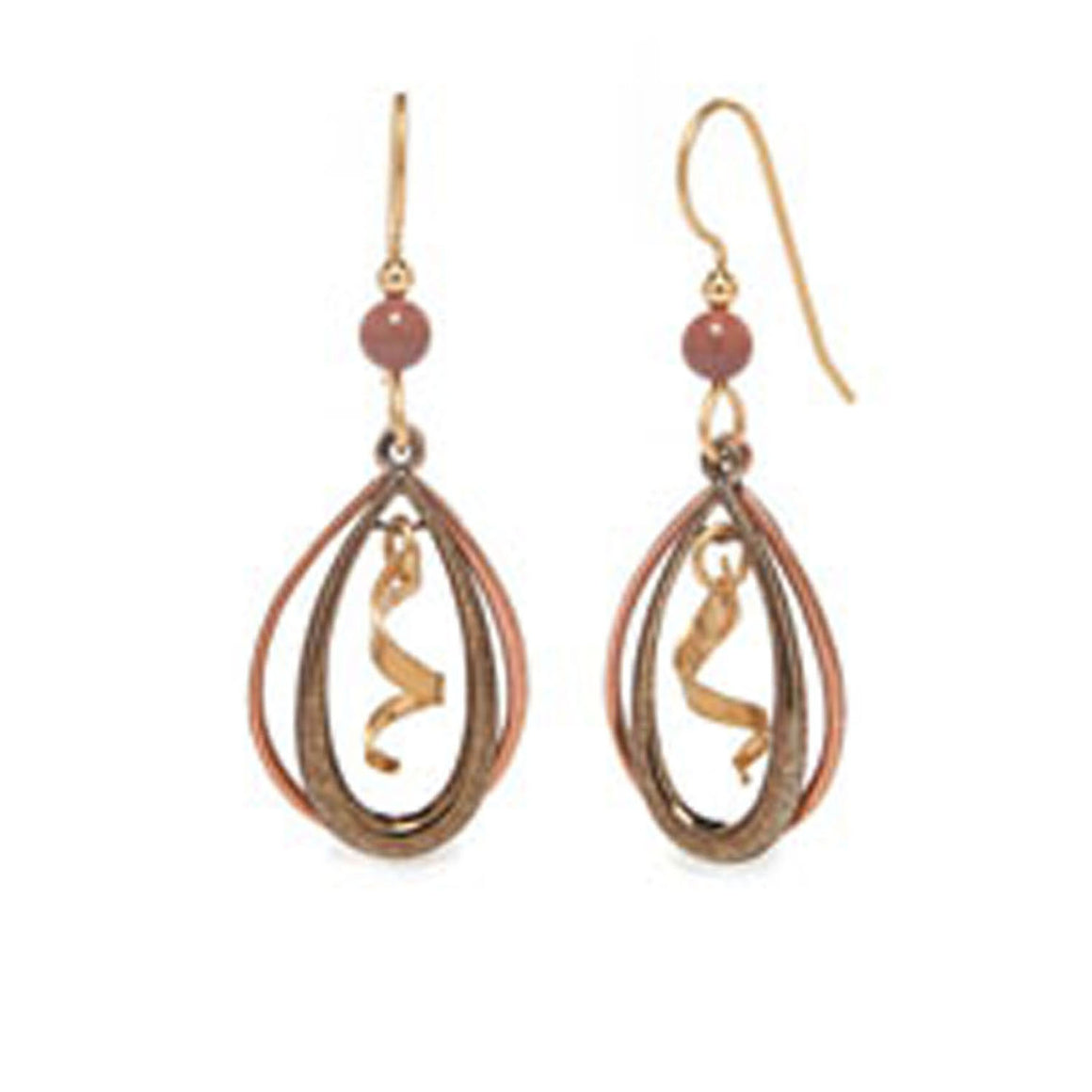OPEN TRIO DUO WITH SPIRAL  - SILVER FOREST EARRINGS