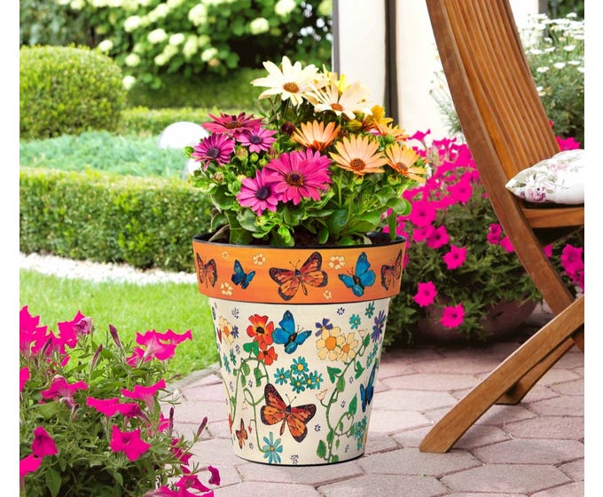 Art Planter Butterfly Garden 15"